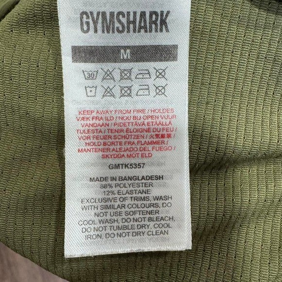 Gymshark Men's Muscle Tank Top Size M Olive Green Sleeveless Workout Shirt
