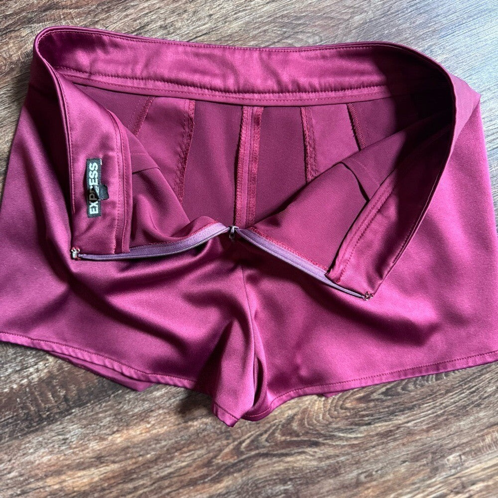 EXPRESS SATIN ASYMMETRICAL SKORT SIZE 2