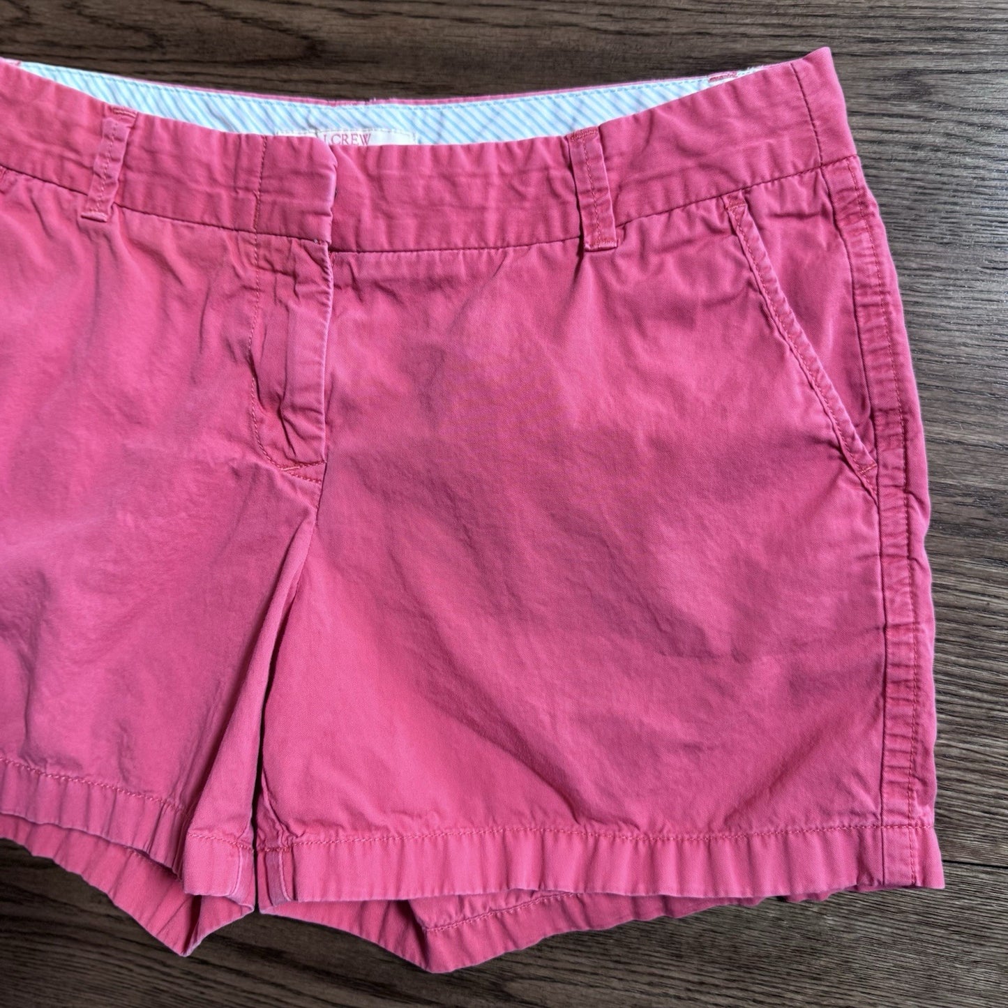 J.Crew Women’s Chino Shorts Size 8 Coral Pink Broken-In 100% Cotton Summer Style