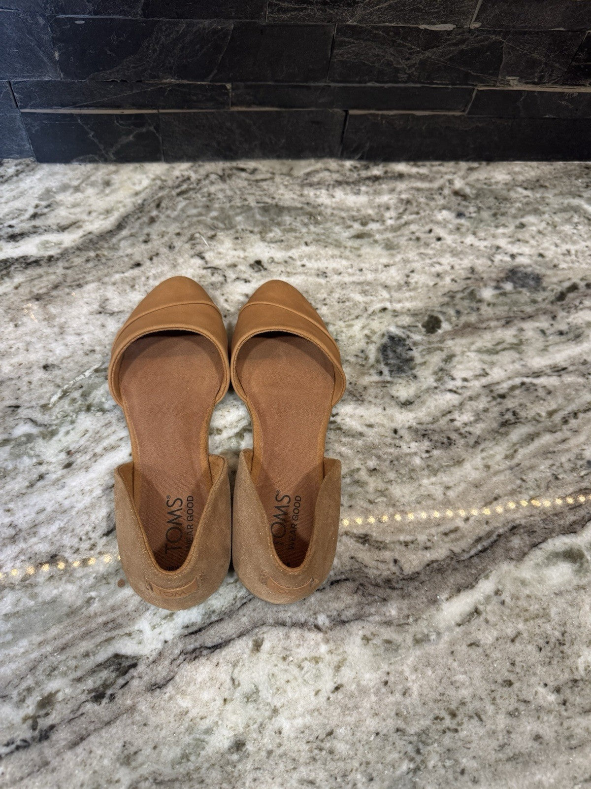TOMS Womens Jutti Dorsay Slip On Flats Casual - Brown Size 5.5