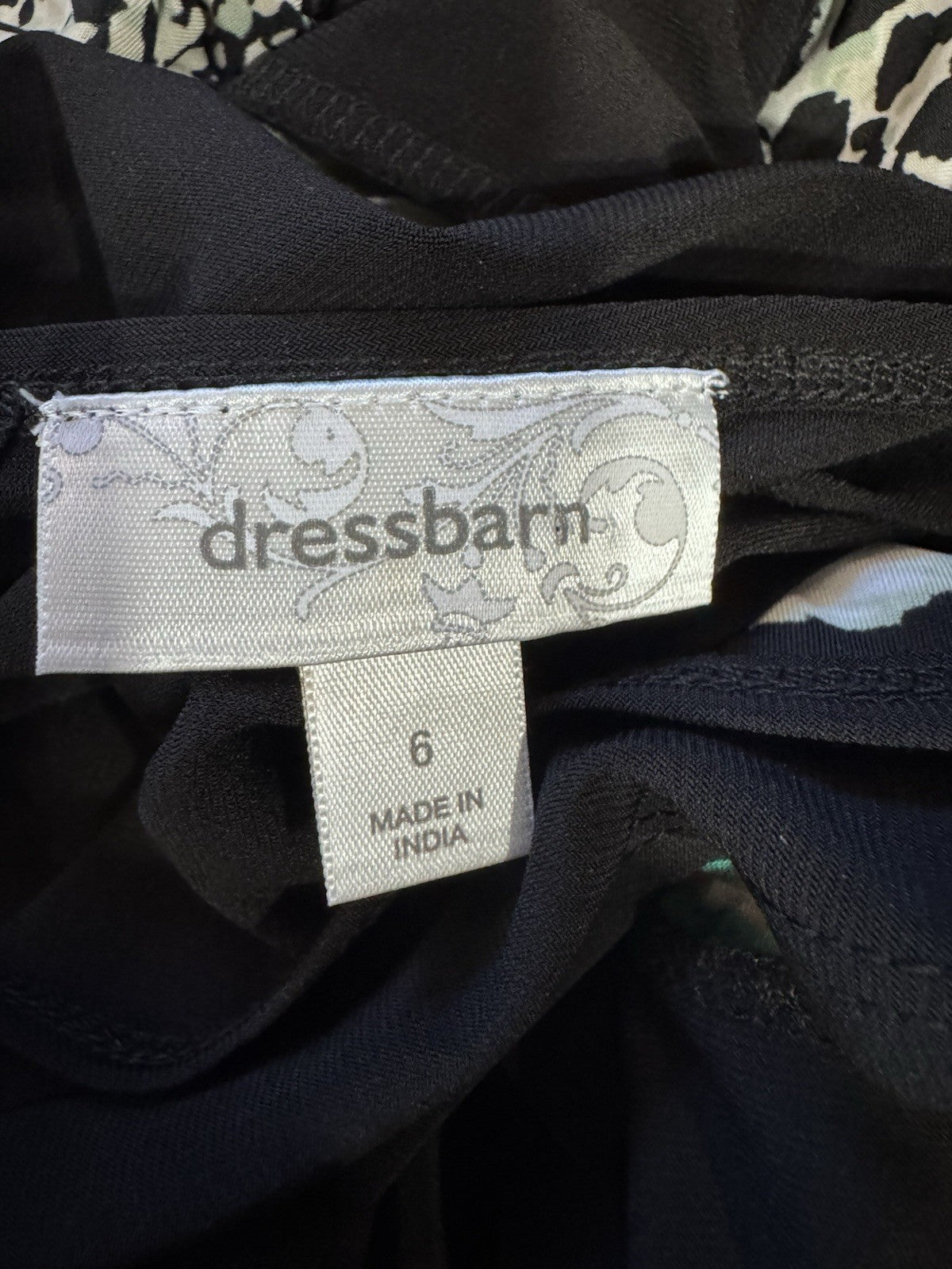 Dressbarn Black Animal Print & Abstract Stripe Sleeveless Dress Women’s Size 6