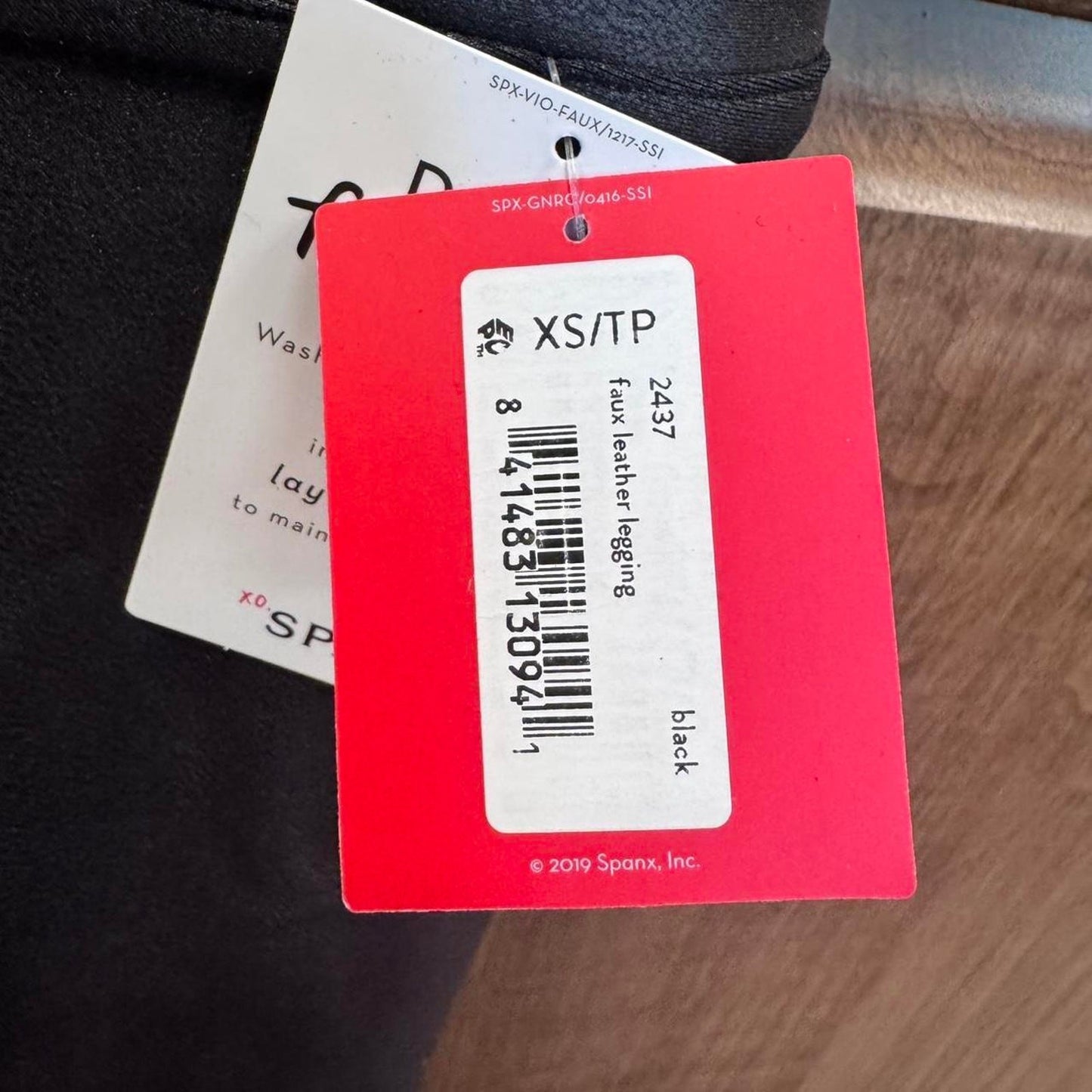 NWT XS Spanx Black Faux Leather Leggings