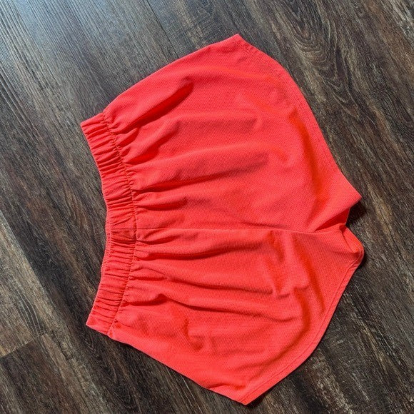 Gymshark Shorts Womens MFluorescent Orange Mesh Training Pull On Gym Workout