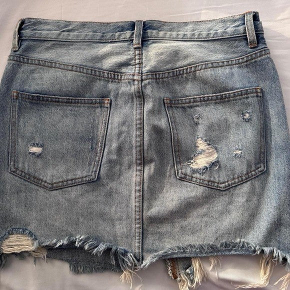 'We The Free Denim Distressed Skirt * Free People *