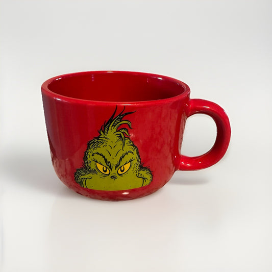 Dr Seuss The GRINCH Grin Christmas Mug Large RED Cup Coffee Soup Tea Cereal NEW