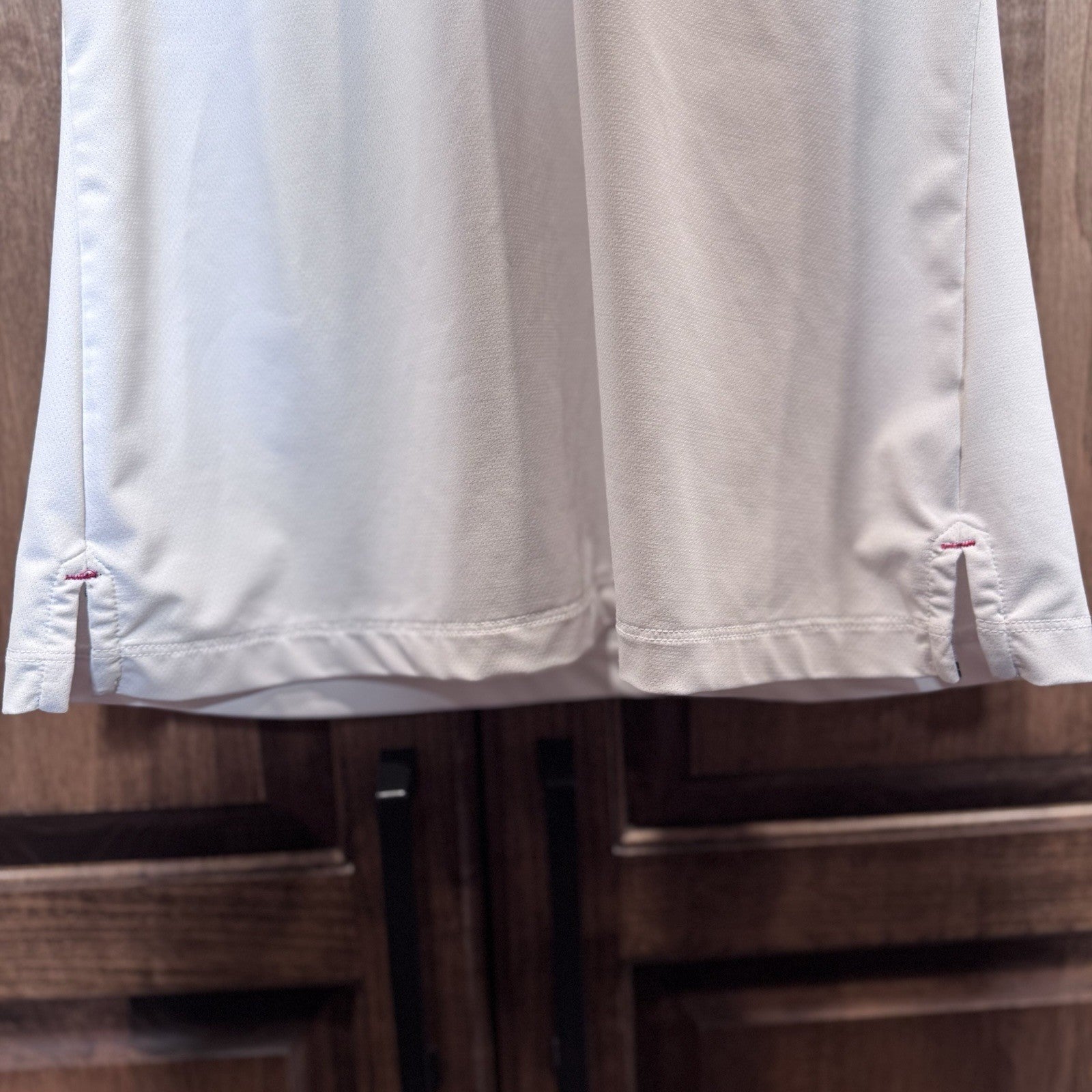 Fairway & Greene Ladies Sleeveless Golf Polo Shirt Size Small White Pink Stripe