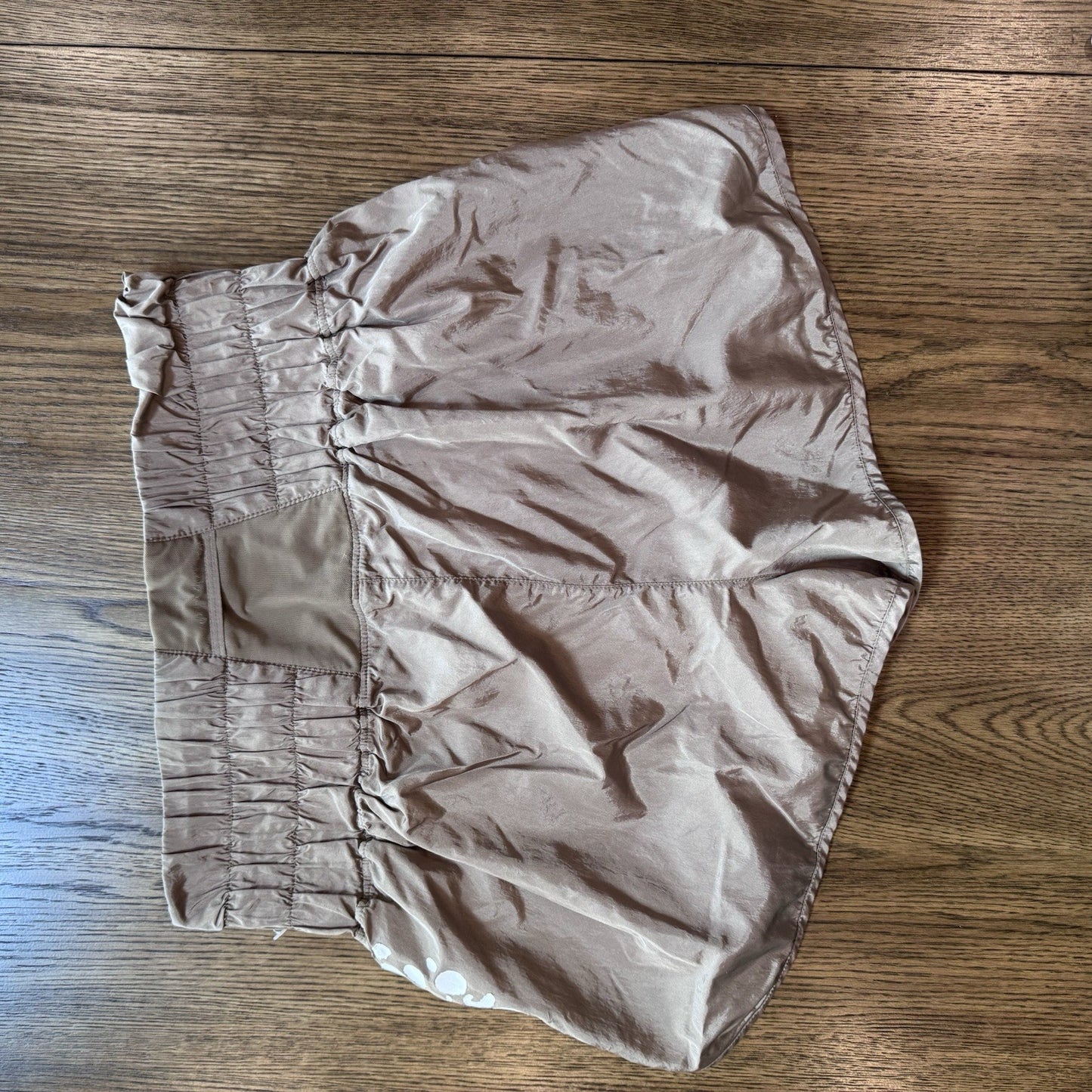 FP Movement Athletic Shorts XL Taupe Brown Abstract Print Lined High Waist