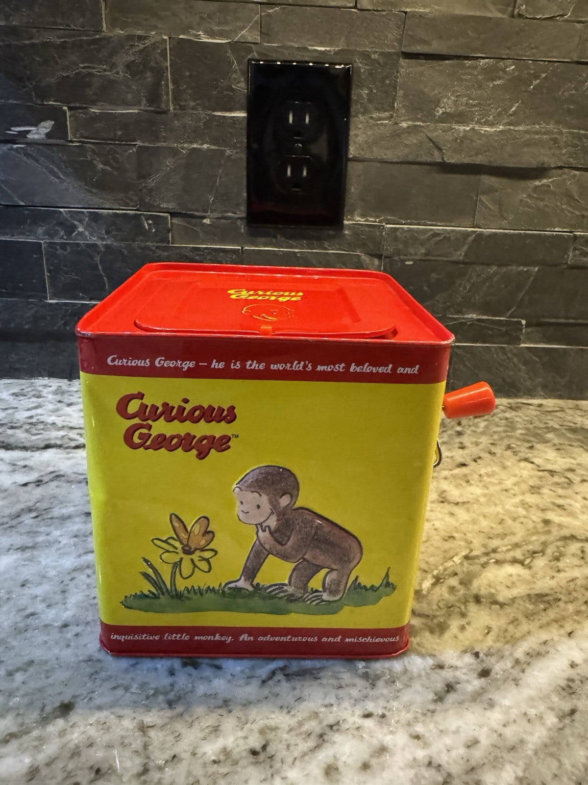 Curious George, Pop Goes The Weasel, Musical Jack In The Box Metal Toy Schylling