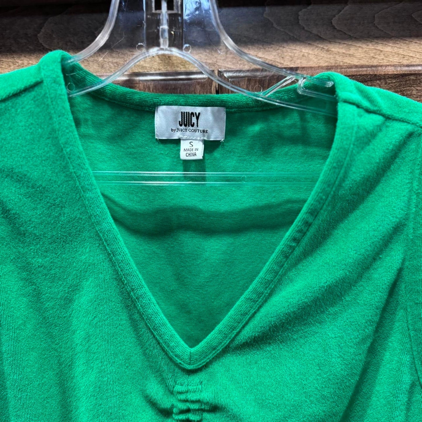 Juicy Couture green crop top with tie detail size small