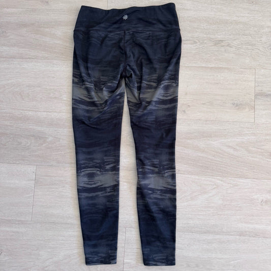 Athleta High Rise Leggings Women’s Small Black Gray Abstract Print