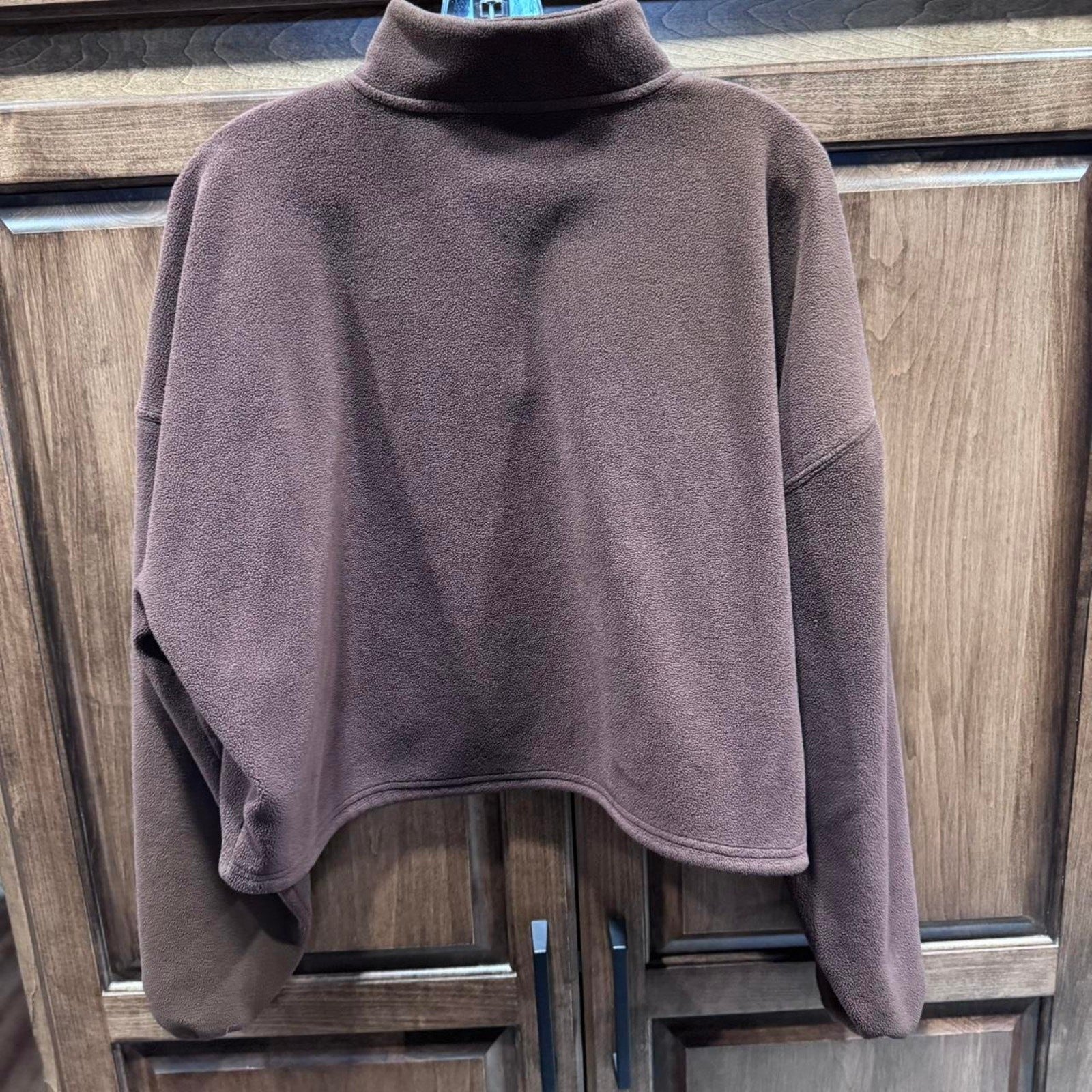 Fabletics brown quarter zip fleece Large