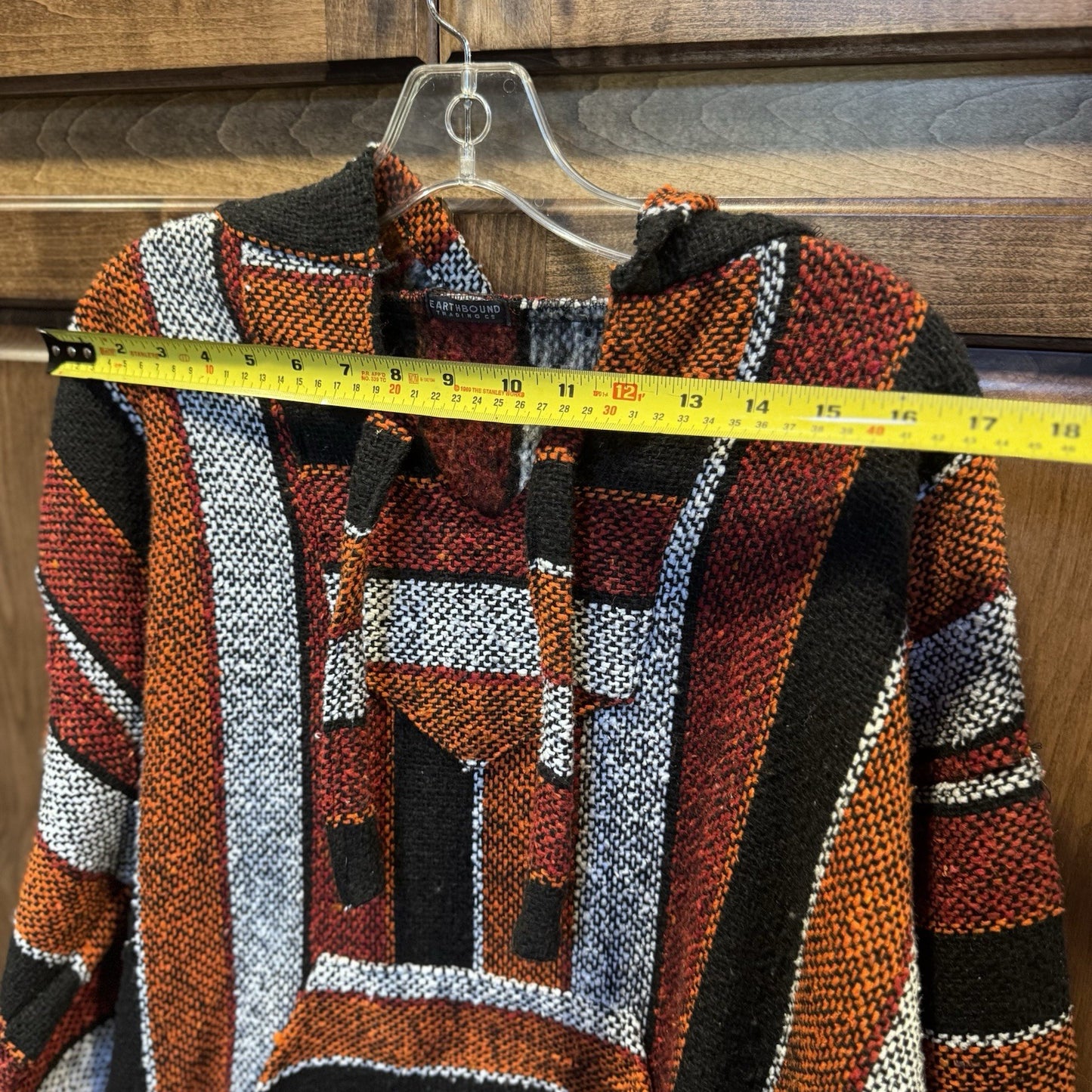 Earthbound Trading Co Baja Hoodie Large Multicolor Woven Pullover Boho Surf