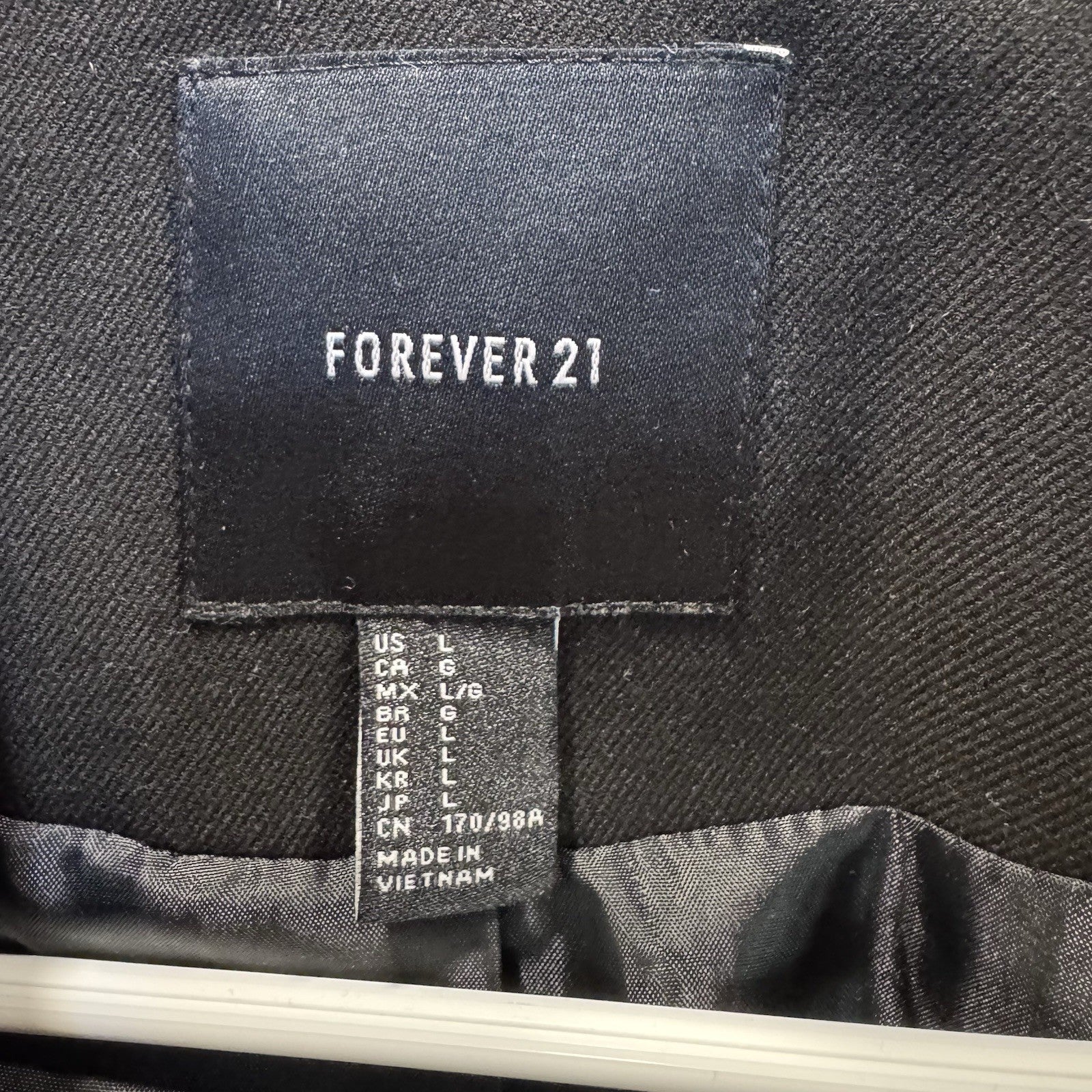 Forever 21 Black Satin Trim Blazer | Tuxedo Style | Size Large | Sleek + Chic