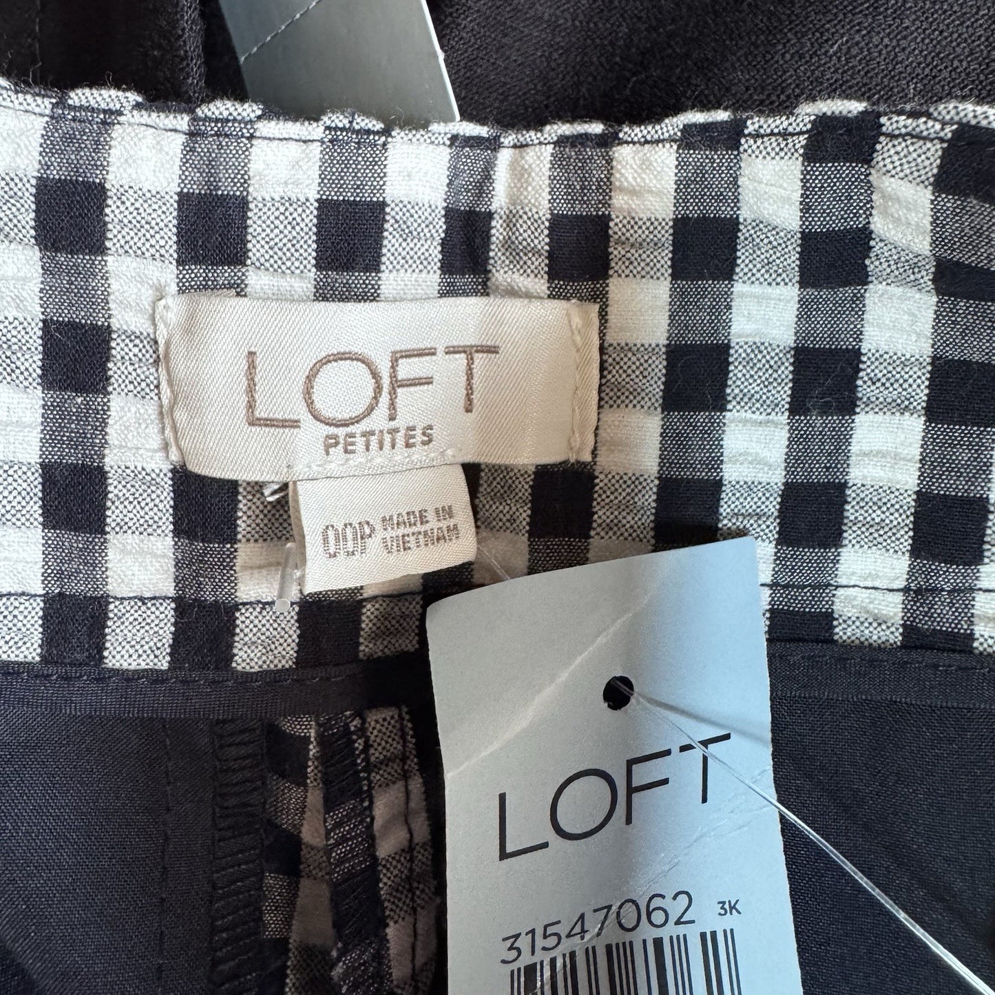 LOFT Petites Shorts Lot | Size 00P | Gingham Check & Solid Black | NWT | Summer