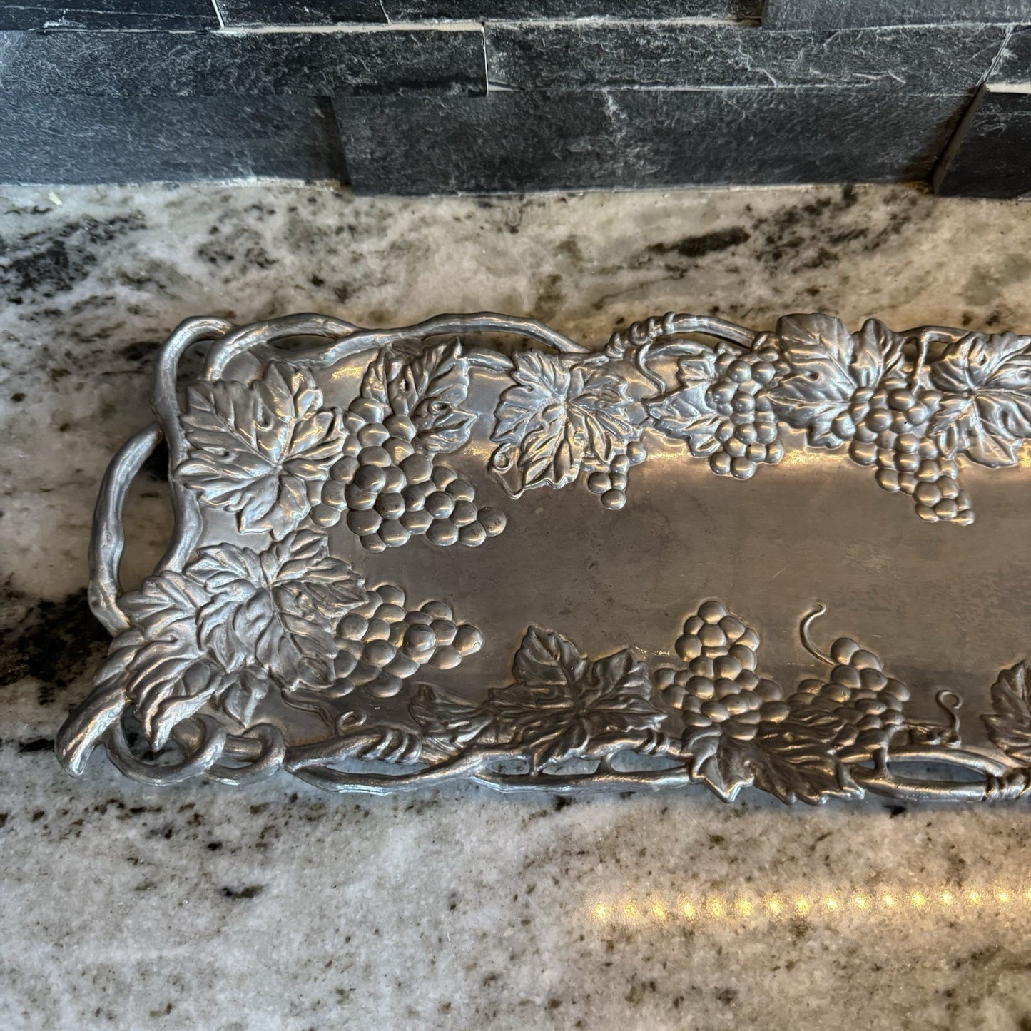 Vintage Arthur Court Serving Tray Platter Grapes Oblong 19" x 5.5" 1995