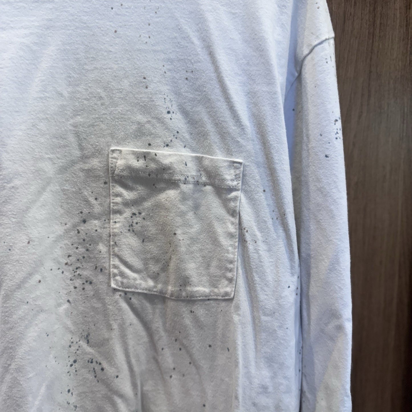 Abercrombie & Fitch XXL White Paint Splatter Long Sleeve Pocket Shirt