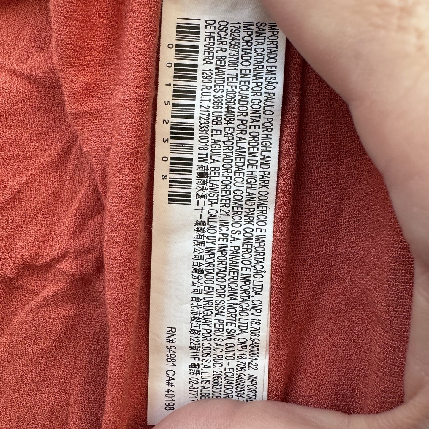 Forever 21 Off Shoulder Crop Top Red Tassel Hem Short Sleeve Women’s S