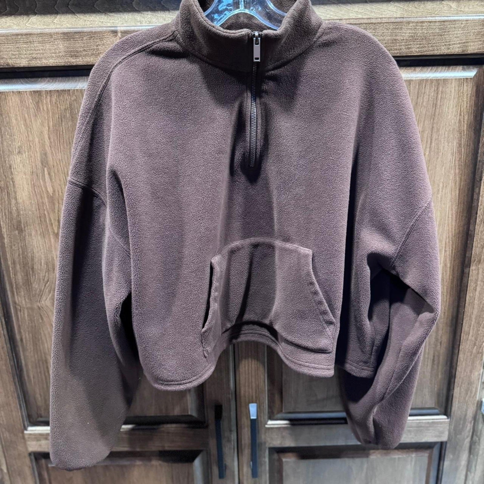 Fabletics brown quarter zip fleece Large