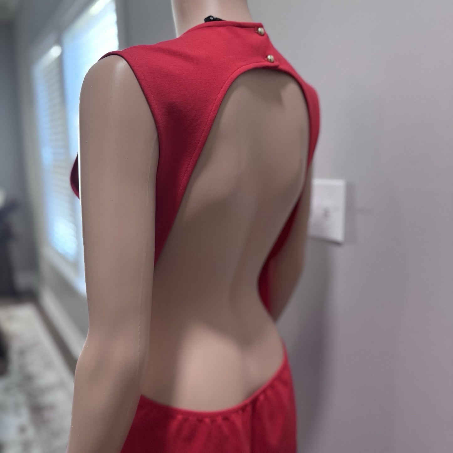 Guess Jules Backless Midi Dress Tango Red Women’s Size L NWT Sexy Cocktail Party