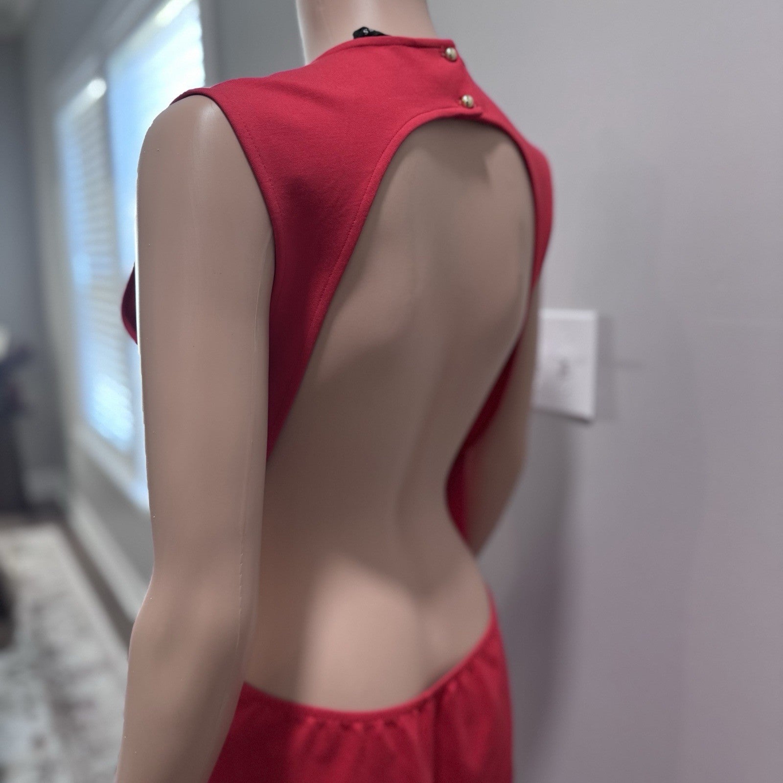 Guess Jules Backless Midi Dress Tango Red Women’s Size L NWT Sexy Cocktail Party