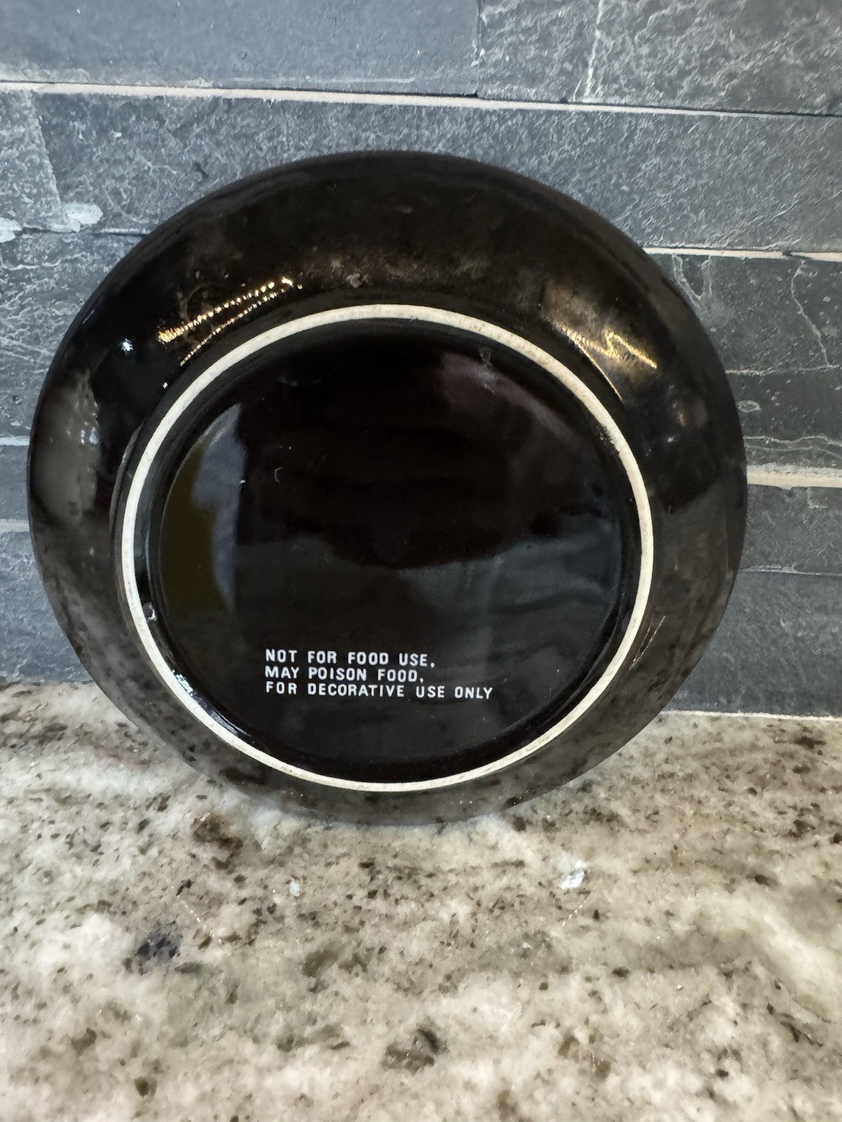 Vintage Black Porcelain Florida Tray Plate Rare