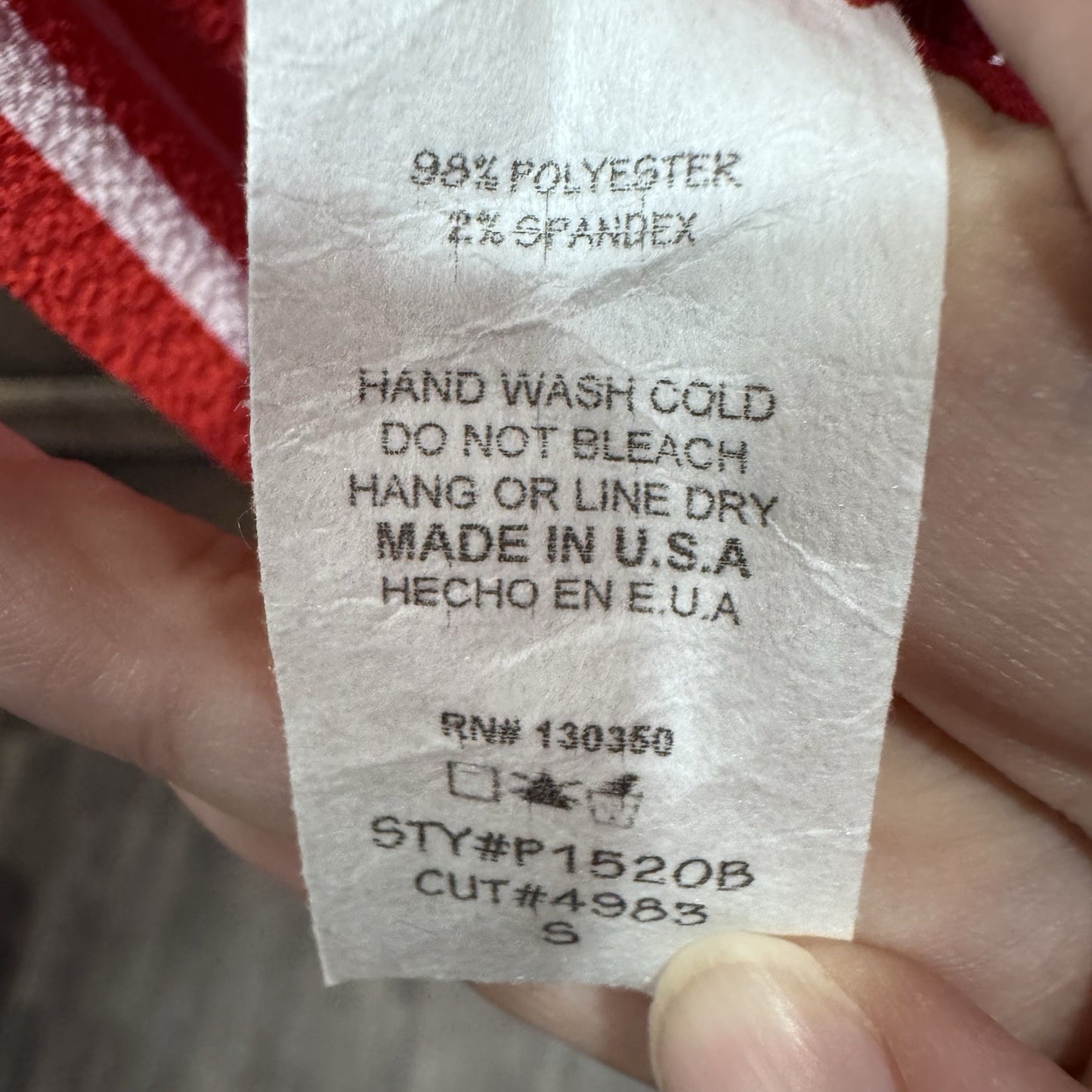 Peppermint USA Red White Striped Sleeveless Jumpsuit Women’s Small