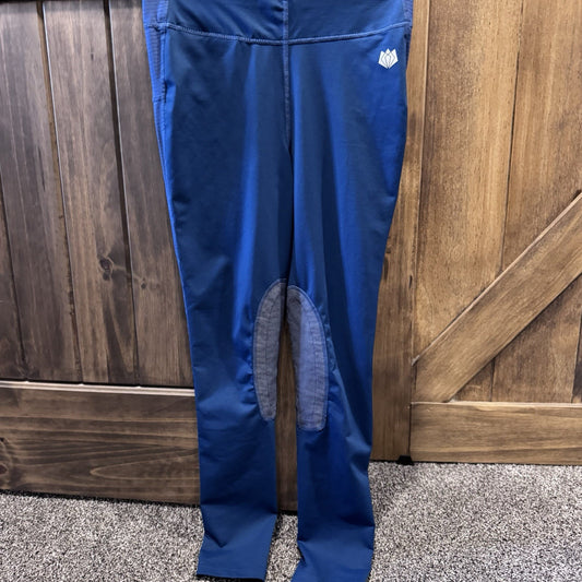 FitsT4 Sports Women’s Equestrian Riding Tights | Size S | Navy Blue Knee Patch