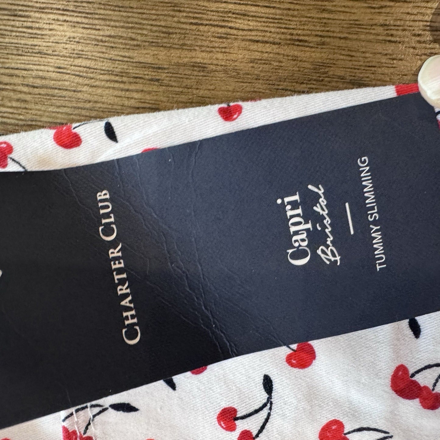Charter Club Bristol Capri Pants Size 16 Cherry Print Tummy Slimming