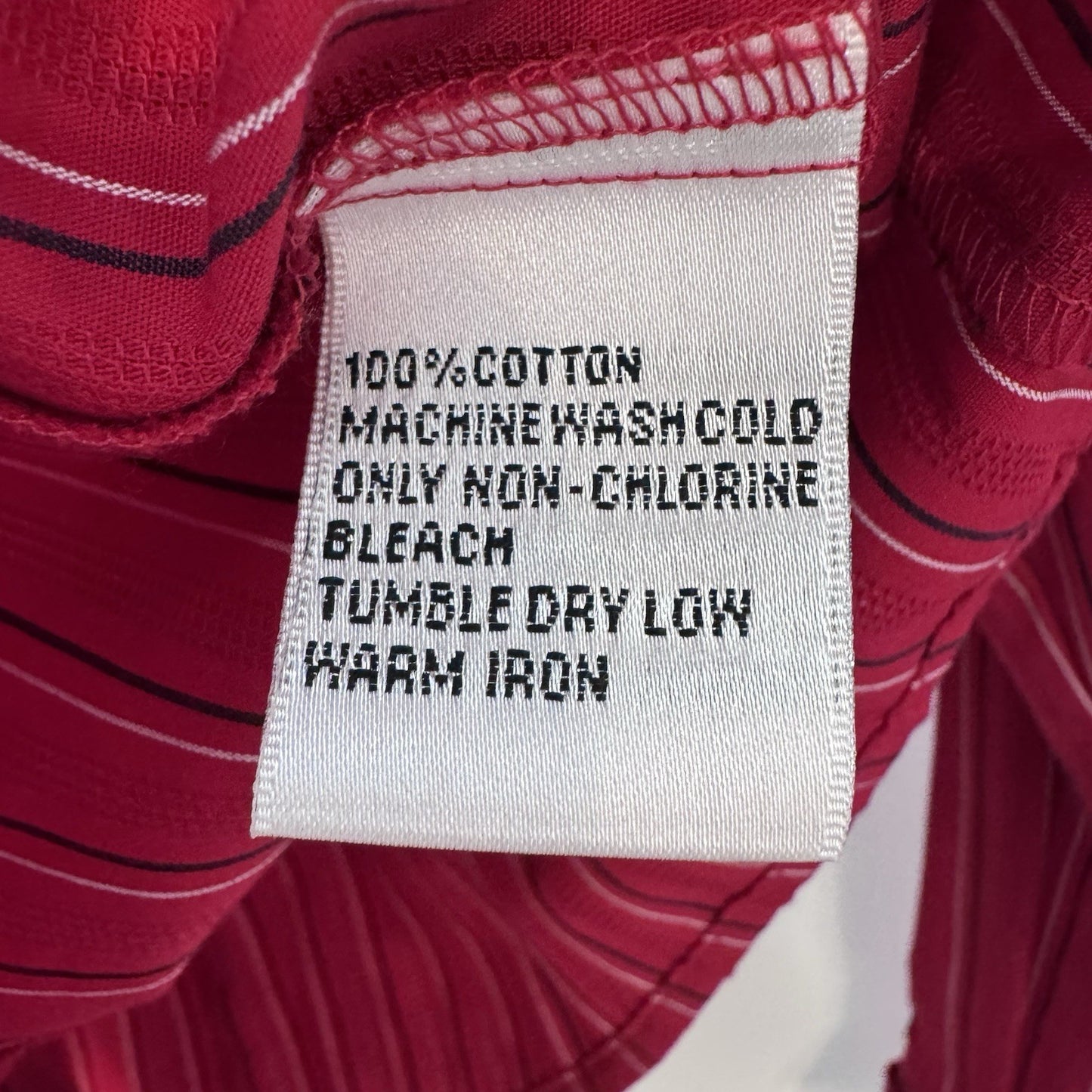 Talbots Petites Blouse 12P Pink White Stripe Button Front Long Sleeve NWT