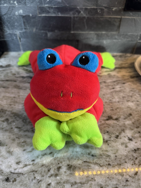 TY Beanie Pillow Pals Ribbit the Red and Green Frog Plush Toy 1998 EUC