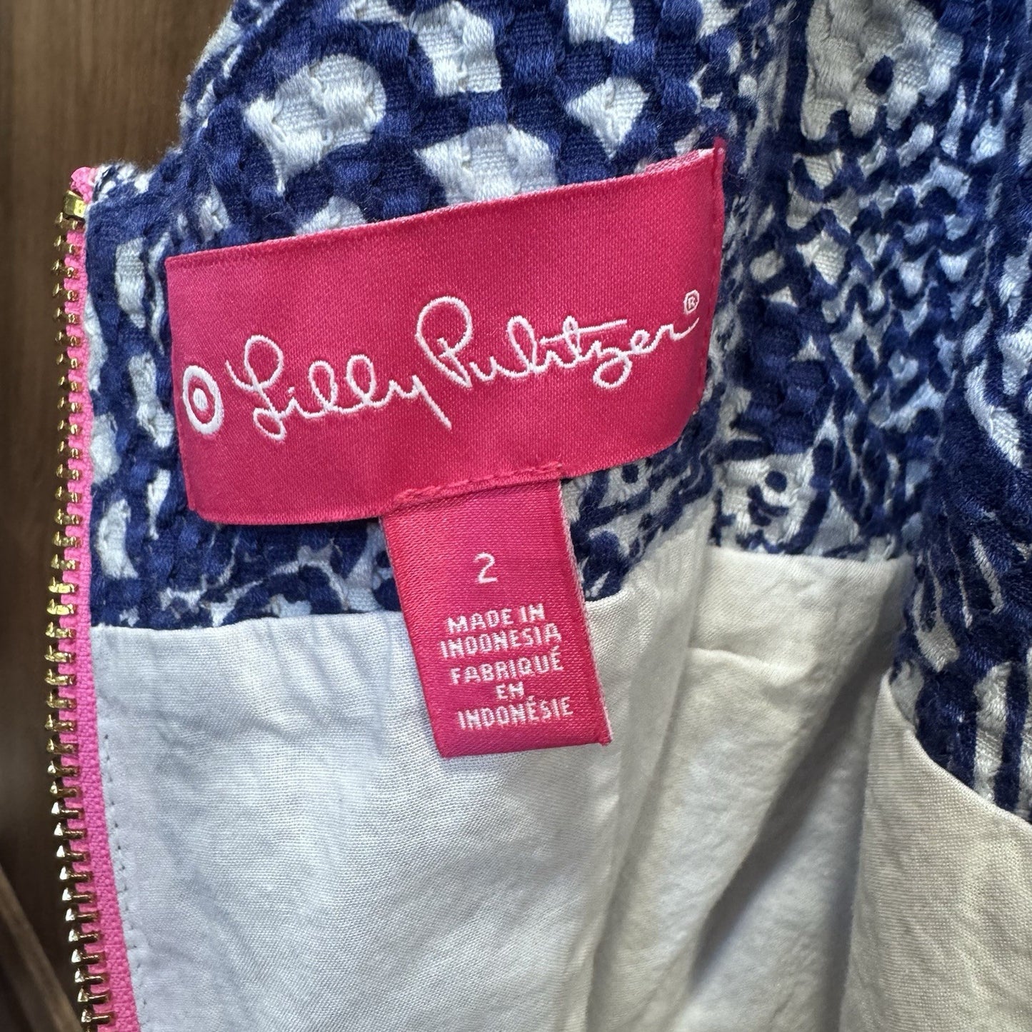 New Women Lilly Pulitzer for Target Anniversary My Fans Blue Shift Dress Size 2