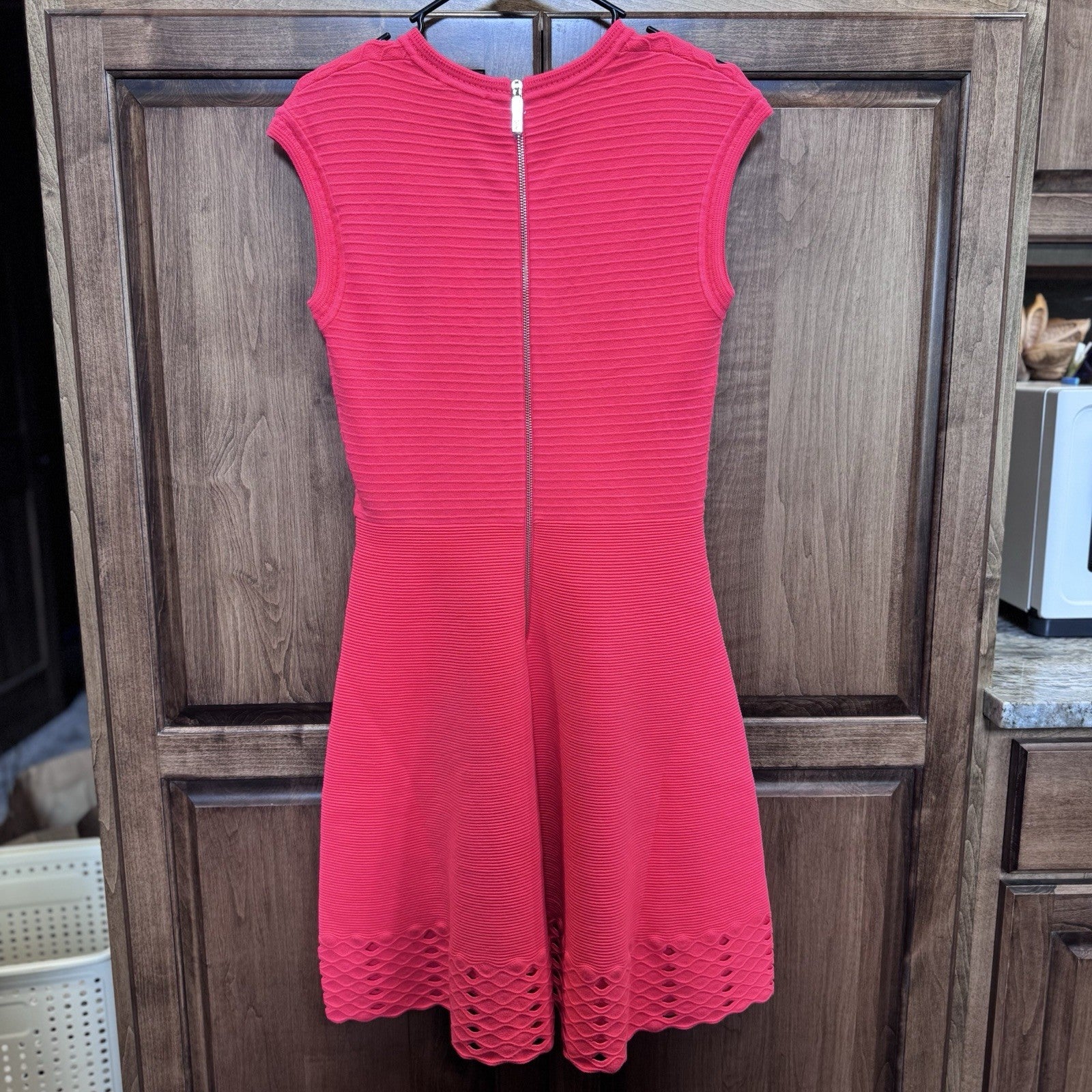 NWT Ted Baker Women's Size U.S. 3 Jacquard Panel Skater Dress Mid Pink $279