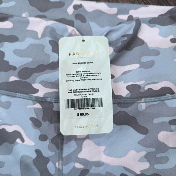 Fabletics Haze Grey Camo print leggings NWT Size #activewear M