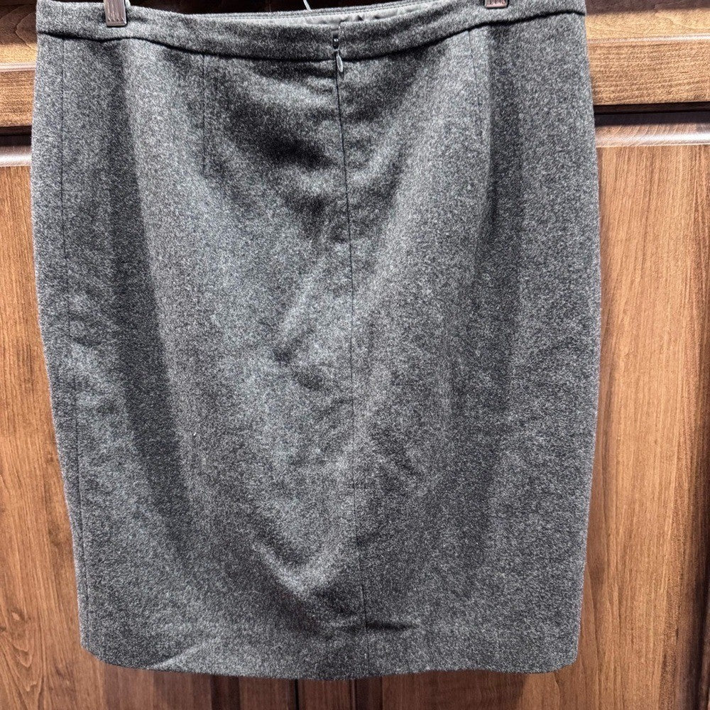 J.Crew Gray Wool Pencil Skirt with Zipper Detail - Size 12