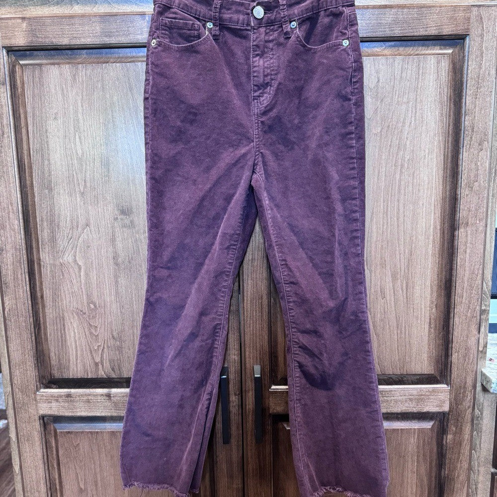 UO BDG Kick Flare High Rise Corduroy Pants Raw Hem
