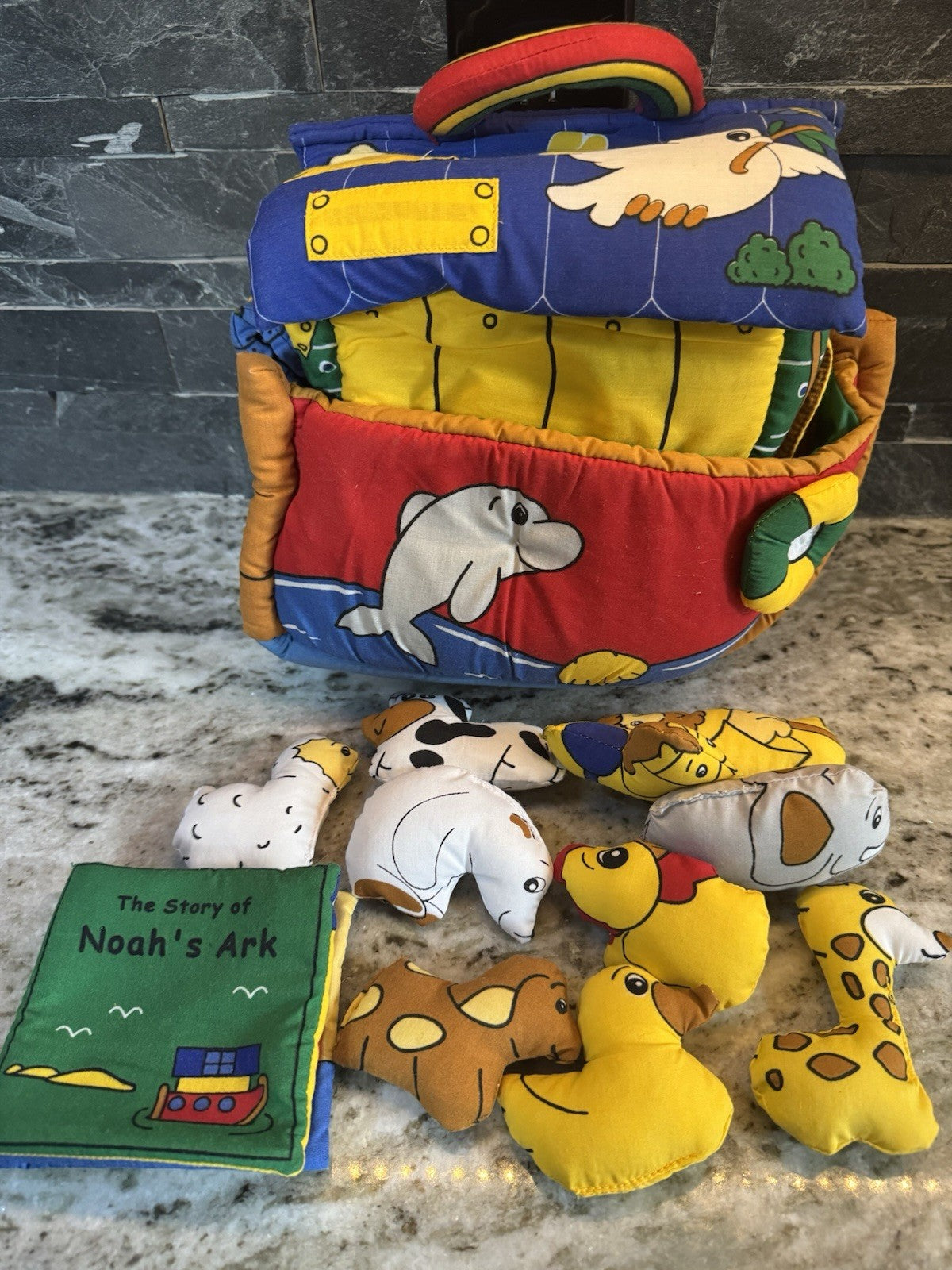 Vintage AVON Noahs Ark Stuffed Soft Plush Toy Animals Baby Play 12 Piece Set