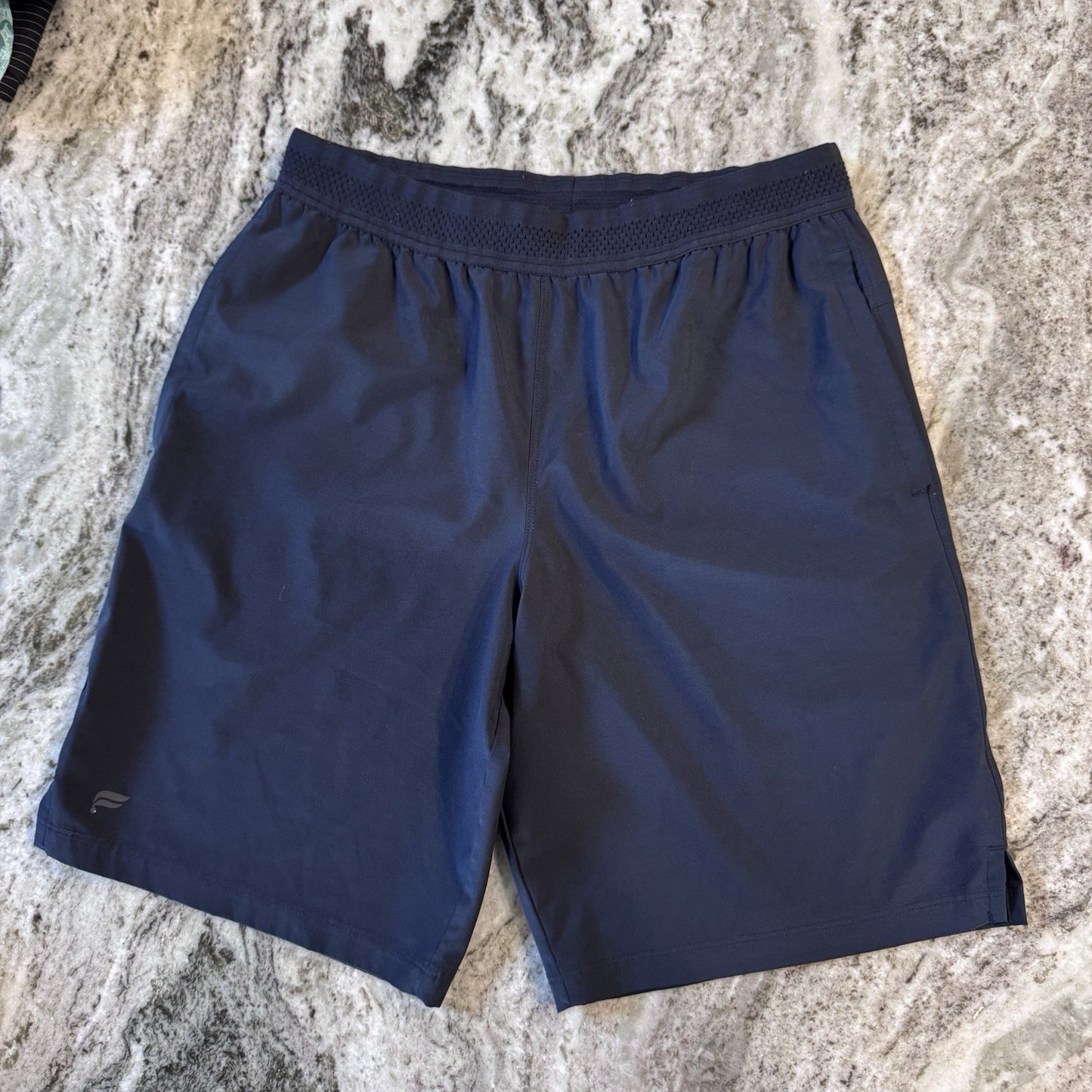 Fabletics The Fundamental Shorts Performance Blue Brief Lined Mens XS  9" Inseam