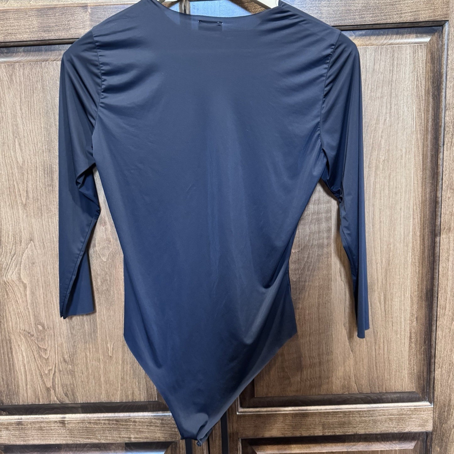 Free People Intimately Black V Neck Long Sleeve Stretch Bodysuit Women’s Size XS