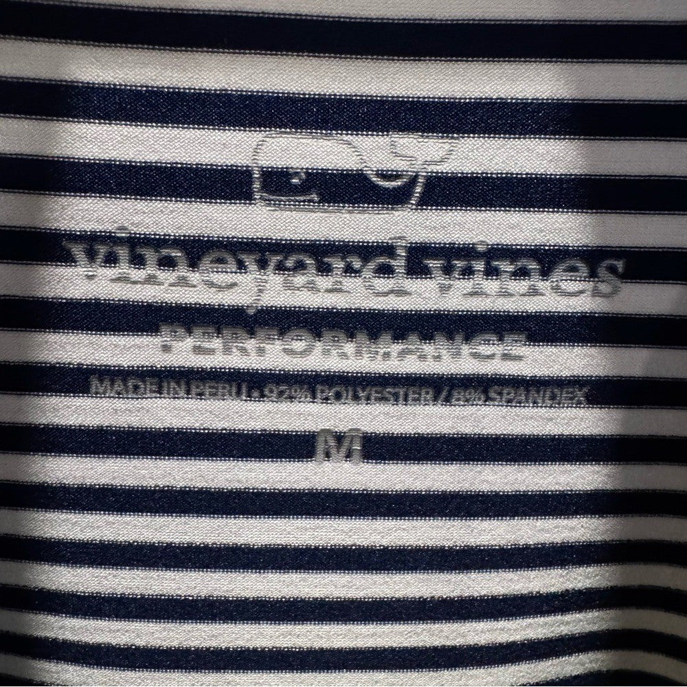 Vineyard Vines Performance Polo Shirt M Navy White Stripe Young Life Logo Golf