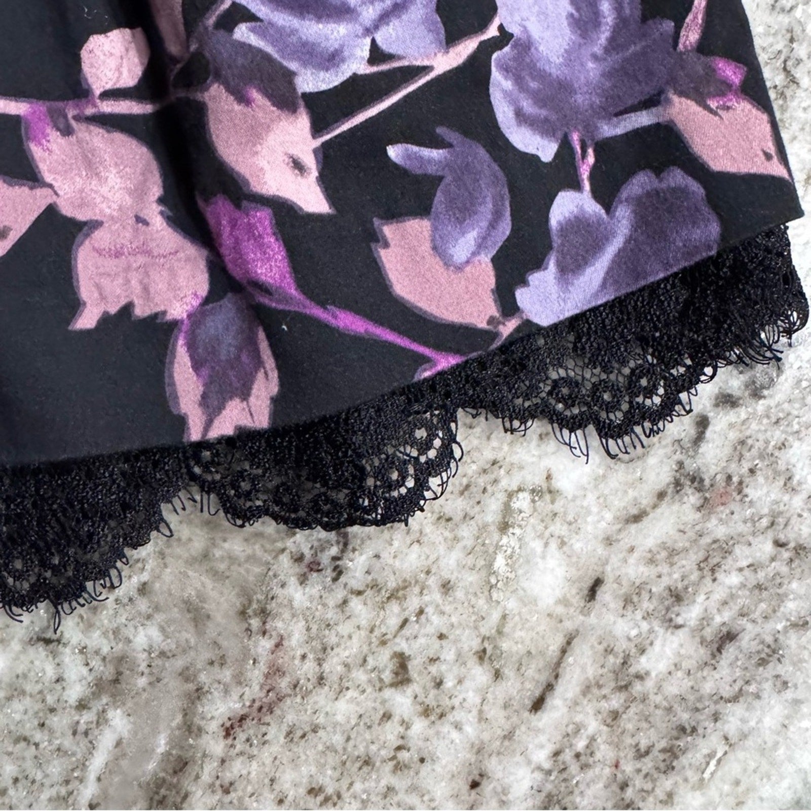 ELLE black floral print skirt size small