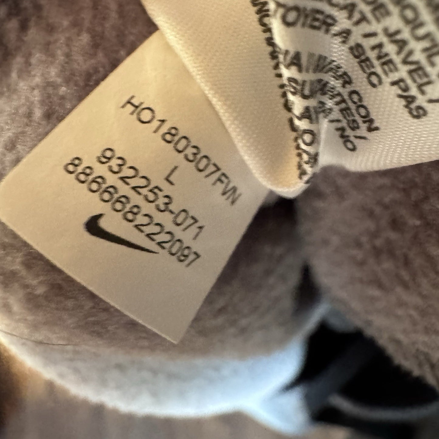 Nike Men’s Gray Fleece Jogger Pants Size Large | Style 932253-071 | Drawstring