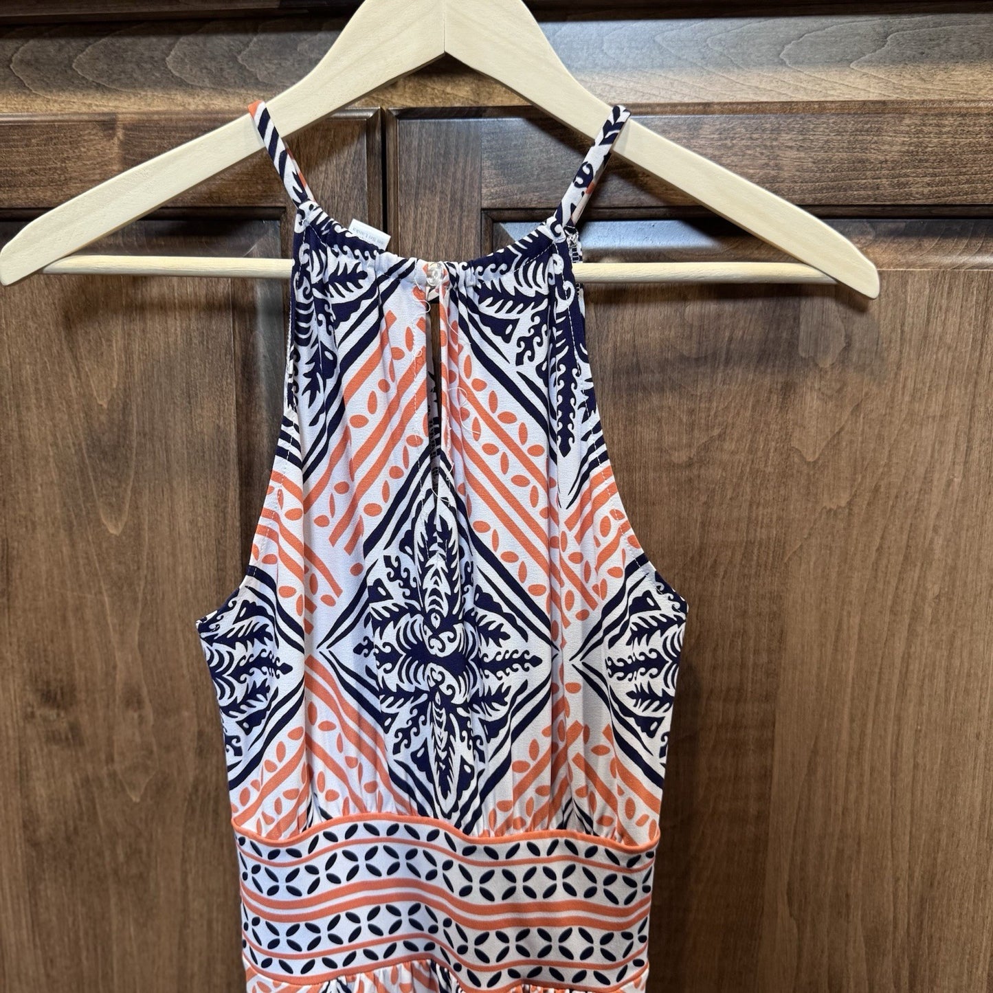 London Times Jumpsuit Size 8 Geometric Print Wide Leg