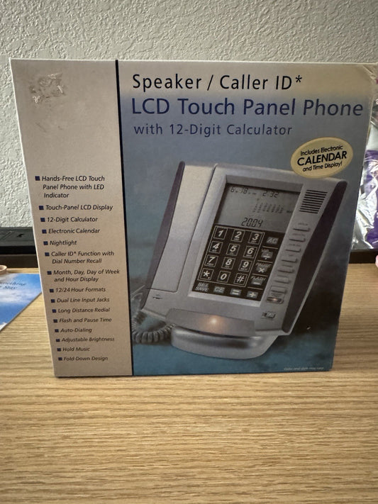 NEW IN BOX  LCD Touch Panel Phone 12 Digit Calculator Speaker Caller ID