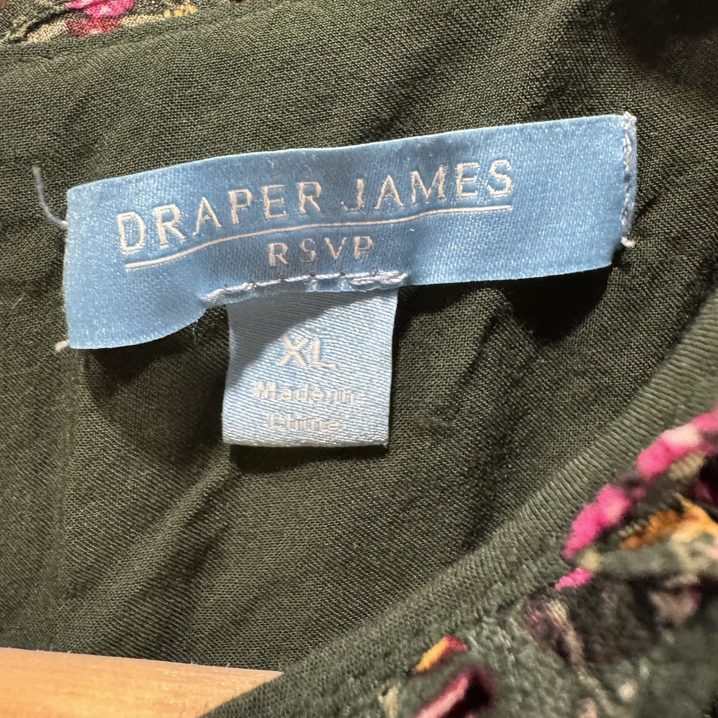 Draper James Floral Midi Dress Smocked Ruffled Tiered Long Sleeve Casual Size XL