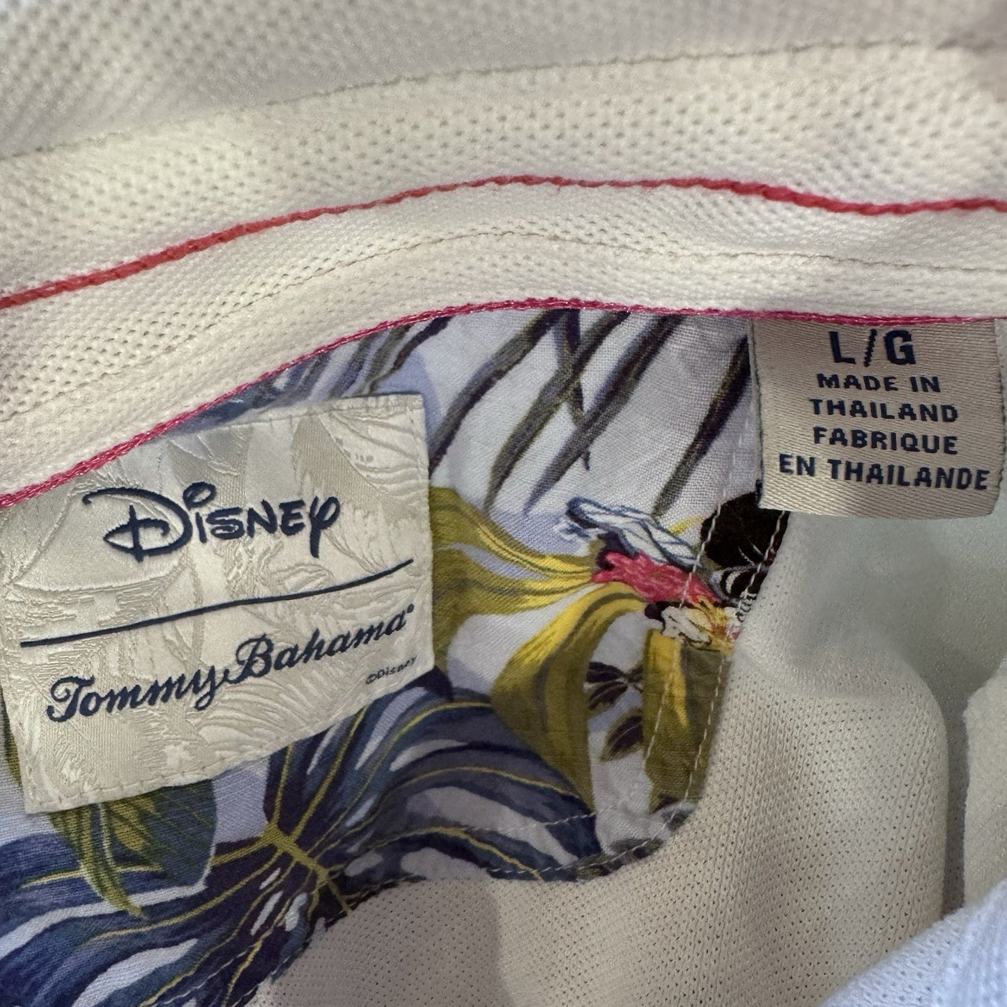 Disney Tommy Bahama Mickey Mouse Polo Shirt Men’s L White Supima Cotton