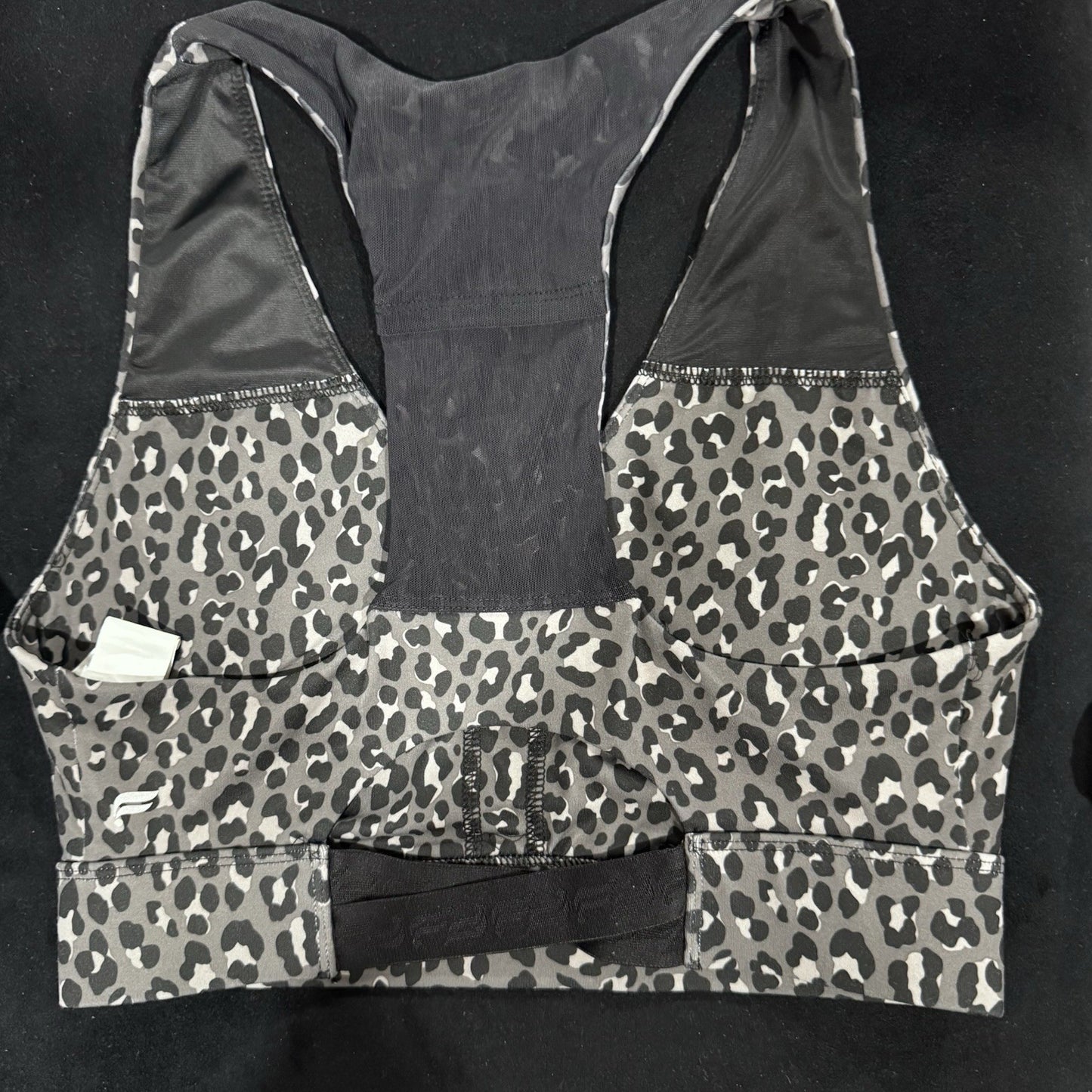 Fabletics Leopard Print Sports Bra Size S Racerback Supportive Gym Activewear
