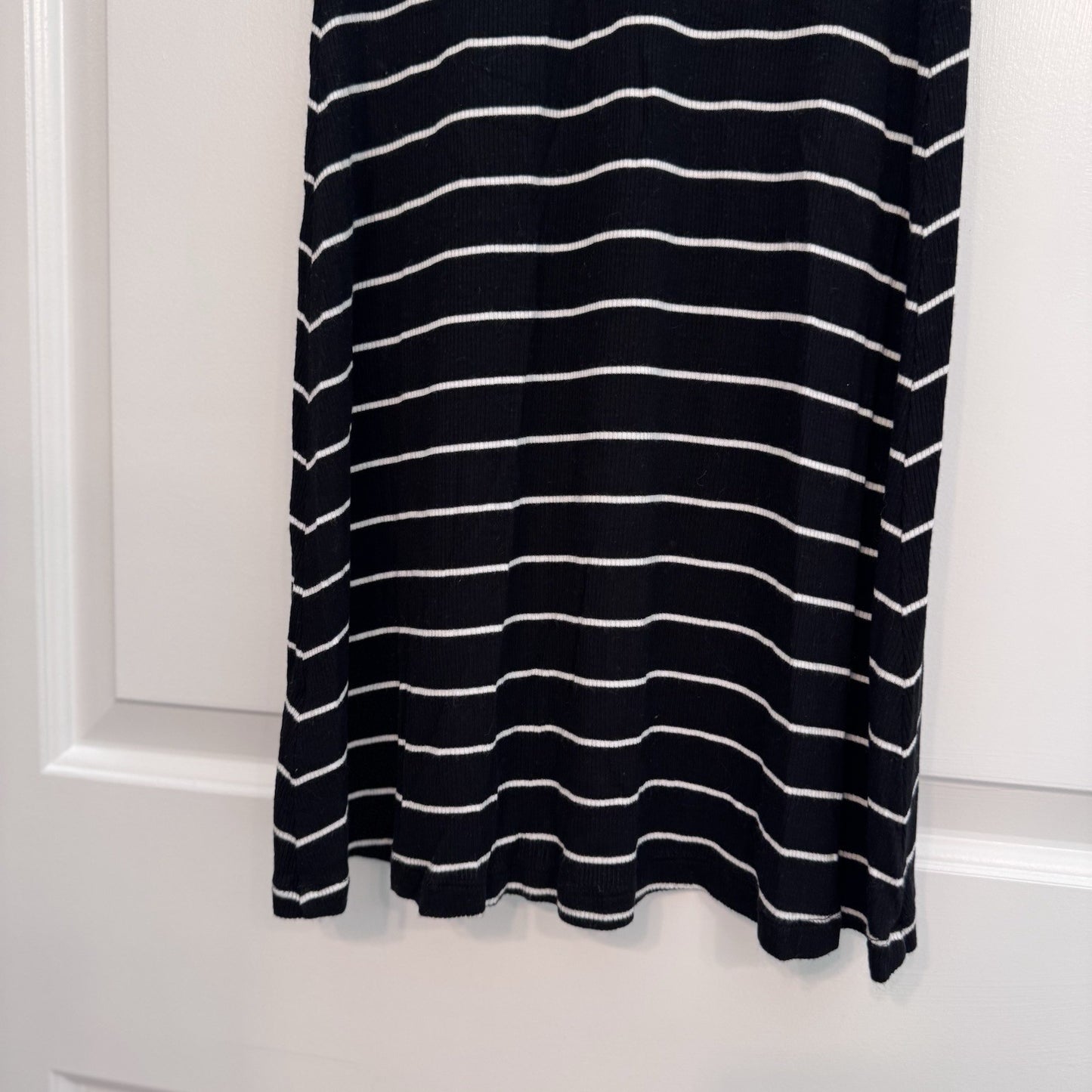 American Eagle Soft & Sexy Black White Striped Ribbed Dress Women’s Small