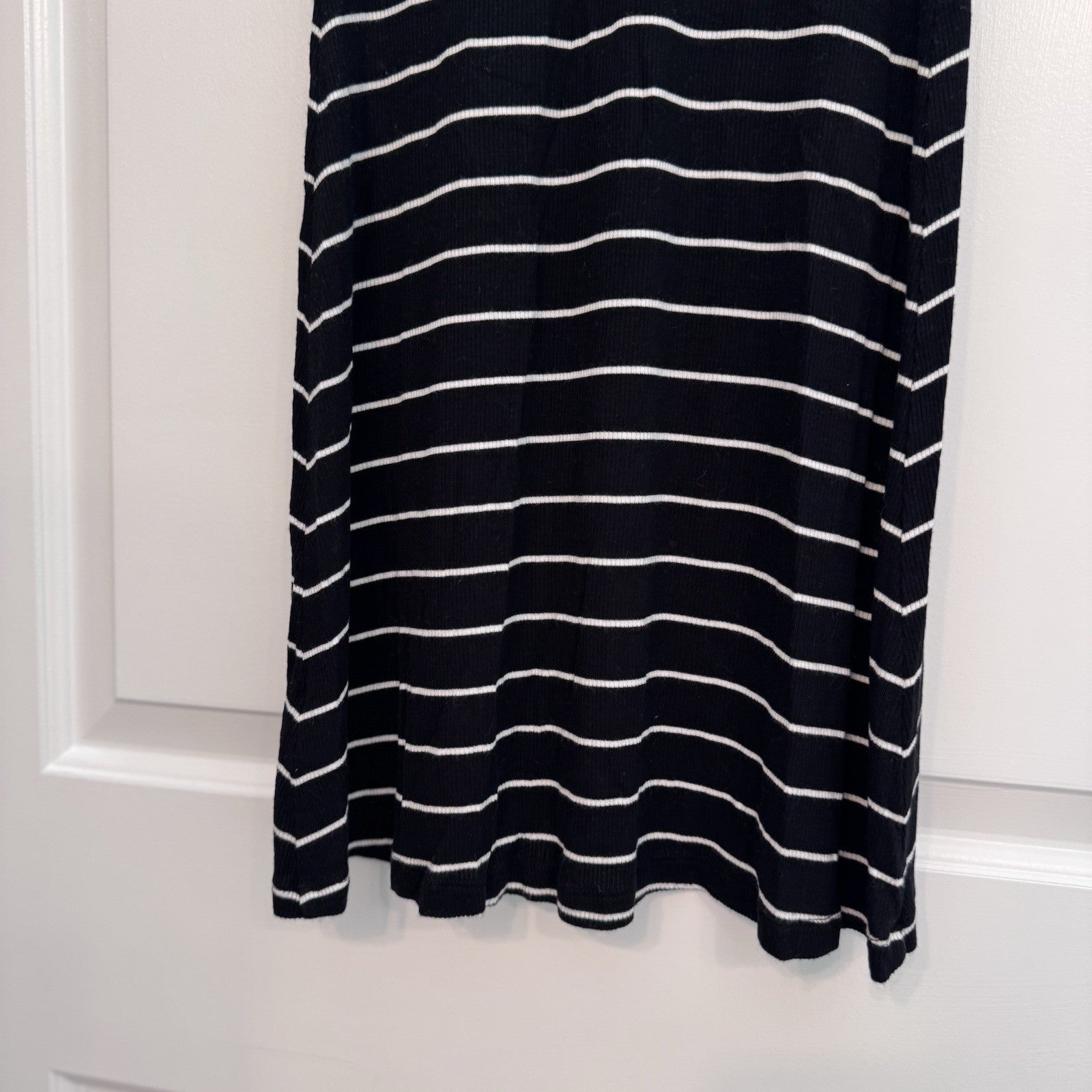 American Eagle Soft & Sexy Black White Striped Ribbed Dress Women’s Small