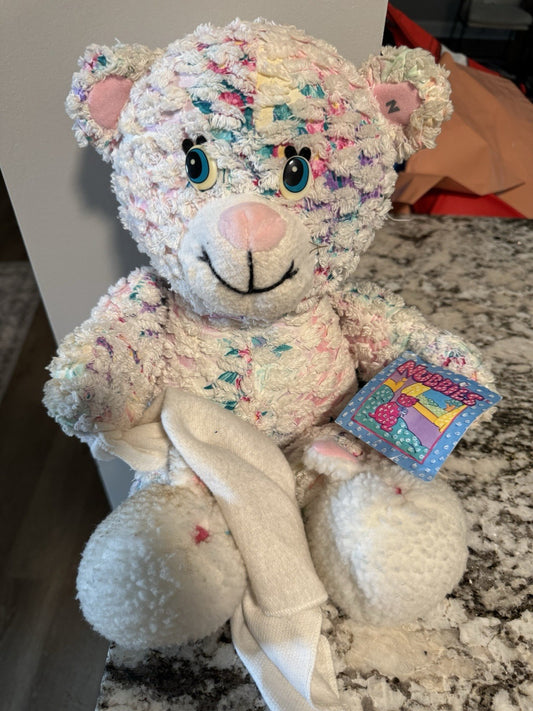 Vintage Nubbies 1994 ~17” Bear With Bunny Slippers With Tag~Rare
