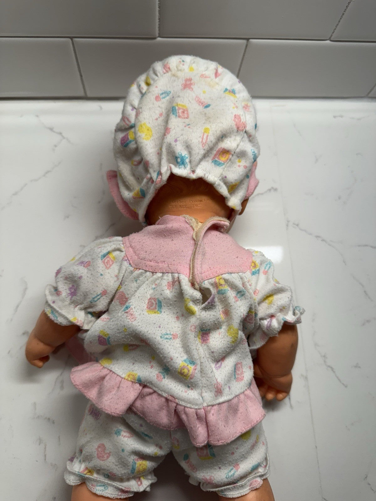Vintage 1994 Gerber Nursery Baby Doll W/ Bear Rare Bonnet
